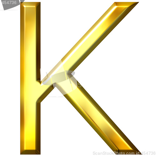 Image of 3D Golden Letter K