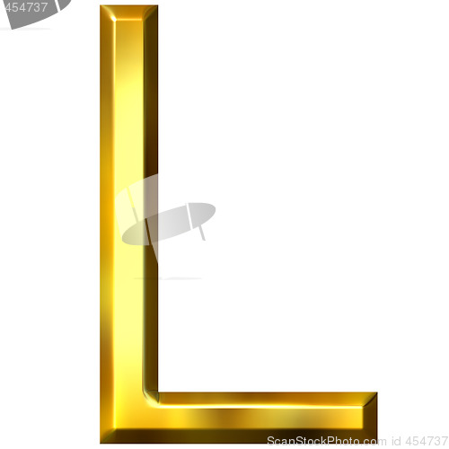 Image of 3D Golden Letter L