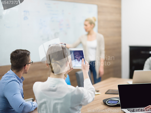 Image of Startup Business Team At A Meeting at modern office building