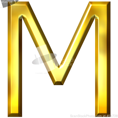 Image of 3D Golden Letter M
