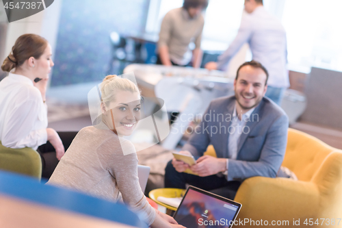 Image of Startup Business Team At A Meeting at modern office building