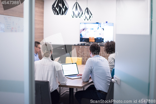 Image of Startup Business Team At A Meeting at modern office building