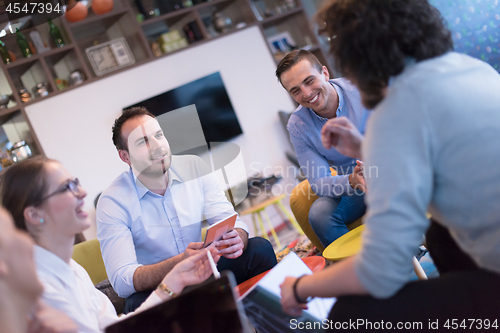 Image of Startup Business Team At A Meeting at modern office building