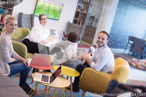 Image of Startup Business Team At A Meeting at modern office building