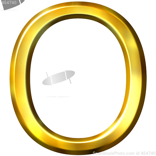 Image of 3D Golden Letter O
