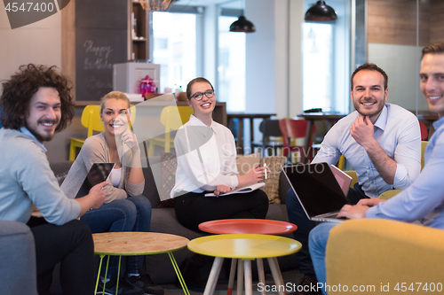 Image of Startup Business Team At A Meeting at modern office building