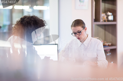 Image of startup Business team Working With laptop in creative office