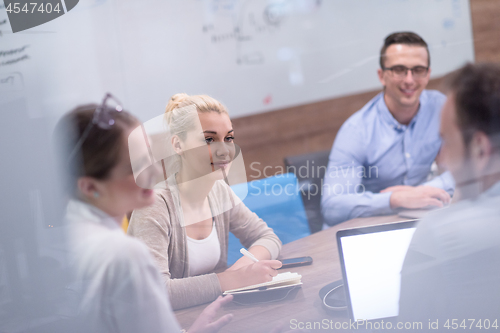 Image of Startup Business Team At A Meeting at modern office building