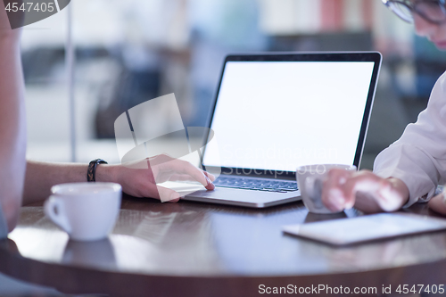 Image of startup Business team Working With laptop in creative office