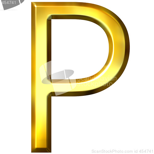 Image of 3D Golden Letter P