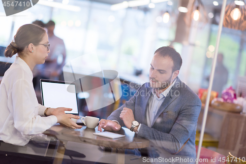 Image of startup Business team Working With laptop in creative office