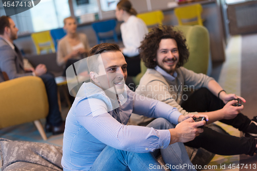 Image of startup Office Workers Playing computer games