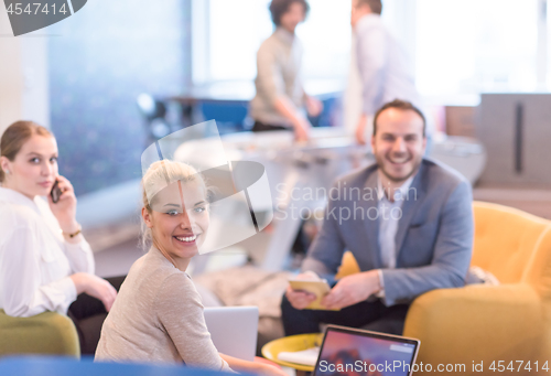 Image of Startup Business Team At A Meeting at modern office building