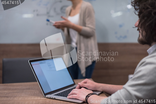 Image of Startup Business Team At A Meeting at modern office building