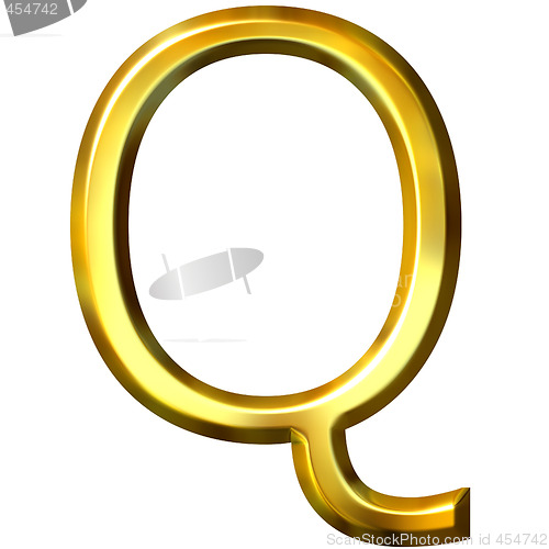 Image of 3D Golden Letter Q