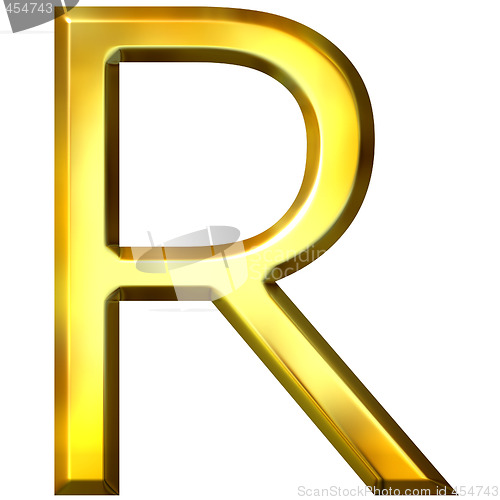 Image of 3D Golden Letter R