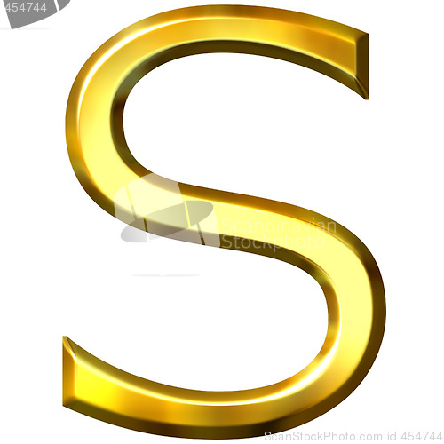 Image of 3D Golden Letter S