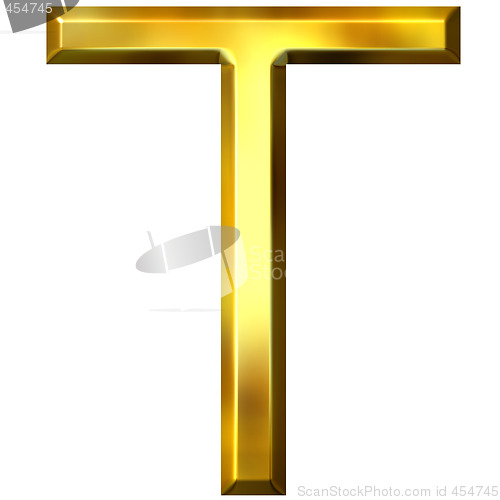 Image of 3D Golden Letter T