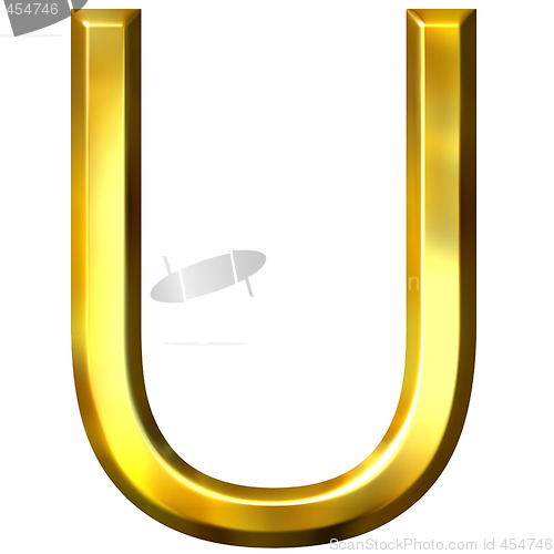 Image of 3D Golden Letter U