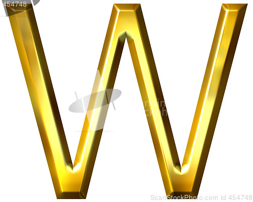 Image of 3D Golden Letter W