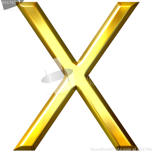 Image of 3D Golden Letter X