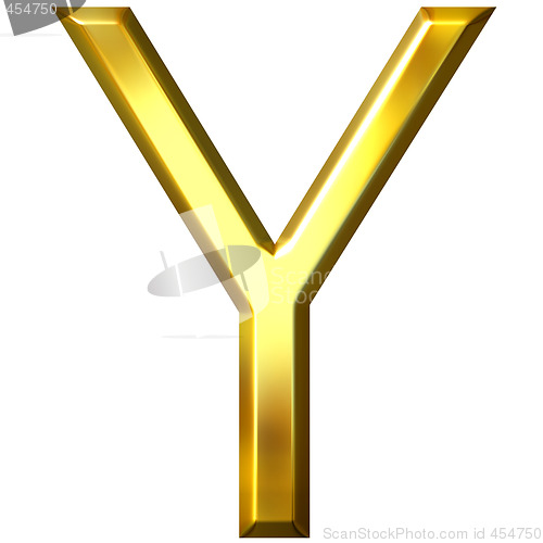 Image of 3D Golden Letter Y