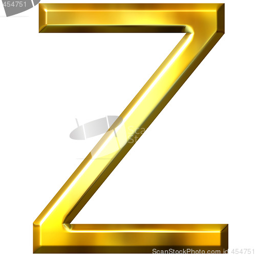Image of 3D Golden Letter Z