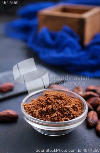 Image of cocoa beans and cocoa powder