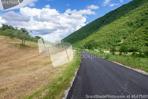 Image of small road in rural Marche Italy