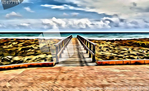 Image of Digital painting of Sea View in Spain