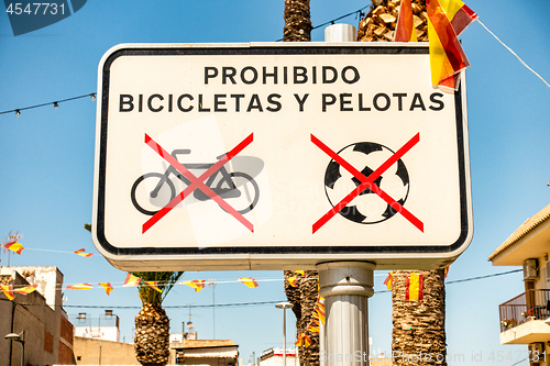 Image of cycling football prohibited