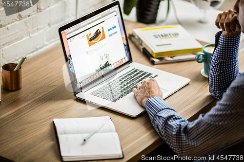 Image of working home laptop