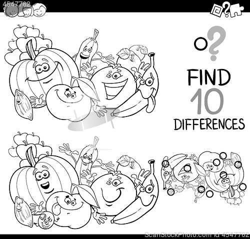 Image of find the difference coloring page