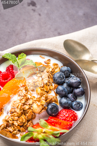 Image of Yogurt with baked granola and berries