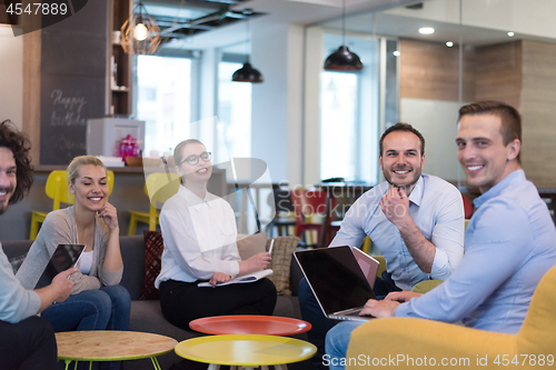 Image of Startup Business Team At A Meeting at modern office building