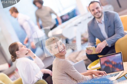 Image of Startup Business Team At A Meeting at modern office building