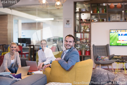 Image of Startup Business Team At A Meeting at modern office building