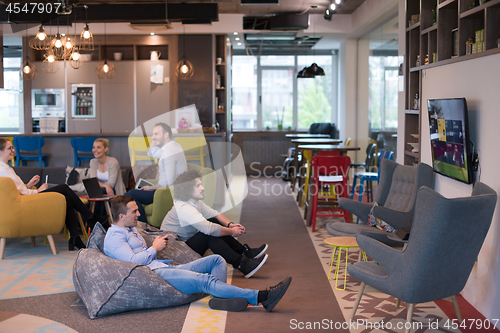 Image of startup Office Workers Playing computer games