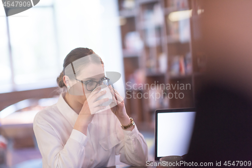 Image of startup Business team Working With laptop in creative office