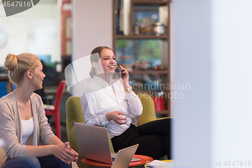 Image of Startup Business Team At A Meeting at modern office building