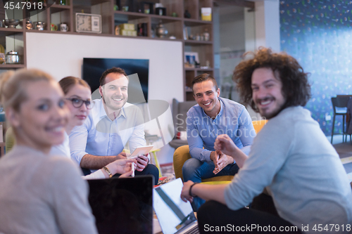 Image of Startup Business Team At A Meeting at modern office building
