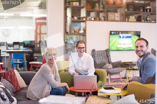 Image of Startup Business Team At A Meeting at modern office building