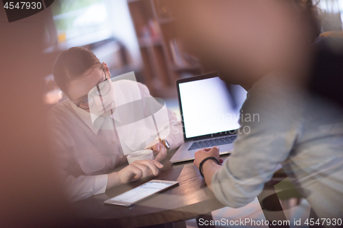 Image of startup Business team Working With laptop in creative office