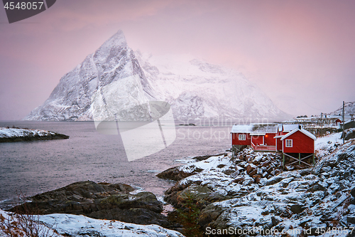 Image of Hamnoy fishing village on Lofoten Islands, Norway 