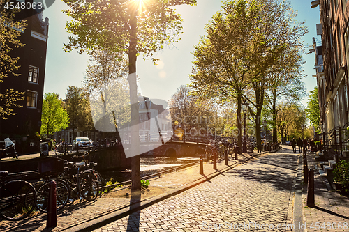 Image of Amsterdam street with canal