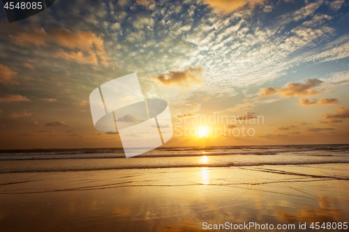 Image of Sunset on Baga beach. Goa