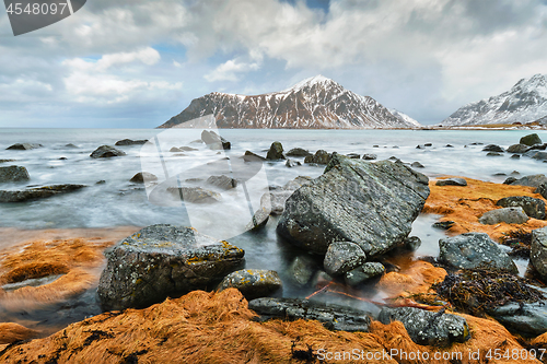 Image of Rocky coast of fjord in Norway