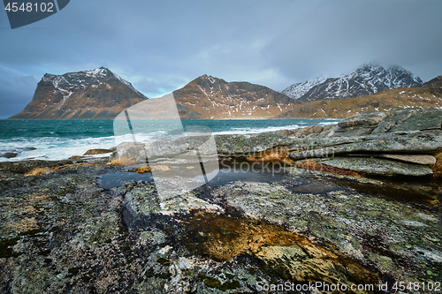 Image of Rocky coast of fjord in Norway