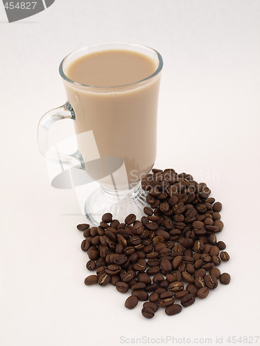 Image of Coffee with Creamer and Beans