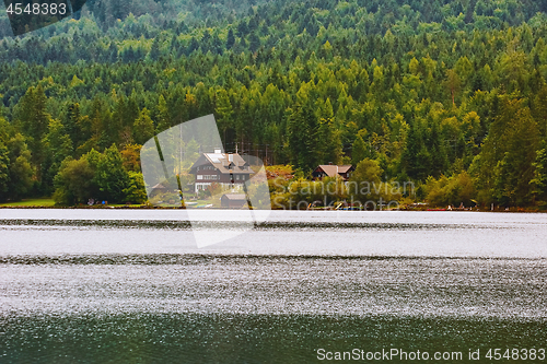 Image of Houses on the Bank of Lake